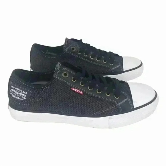 Levi’s Stan Buck C Men’s Sneakers Size 8 Black Denim Retro Comfort Casual - Picture 7 of 16